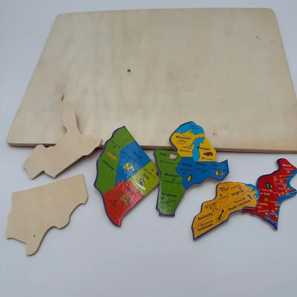 Childrens Puzzle of America States and Their Capitols 10 Piece